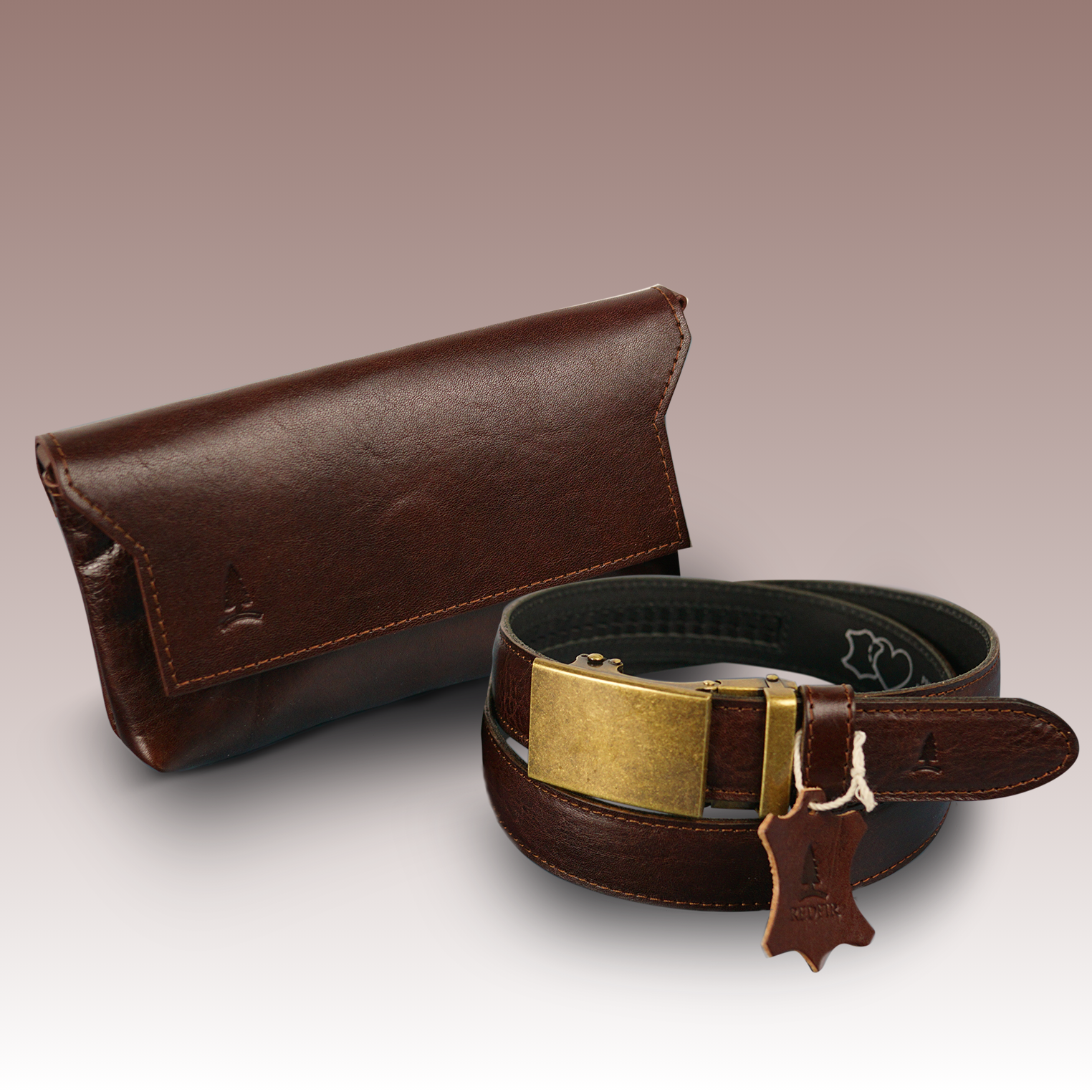 Stijlvolle bruine set voor dames Euphory - riem en handtas