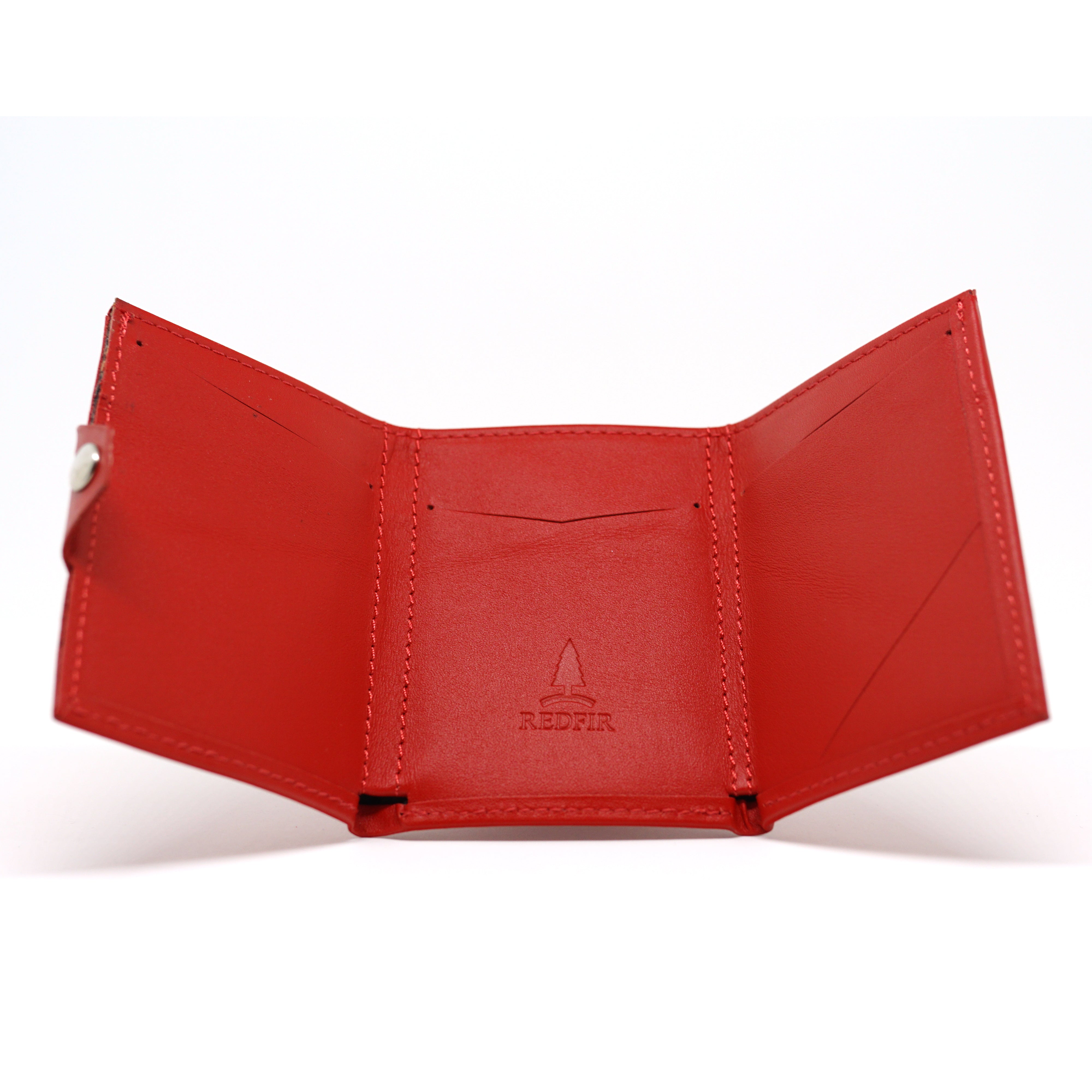 Rode minimalistische lederen portemonnee Red