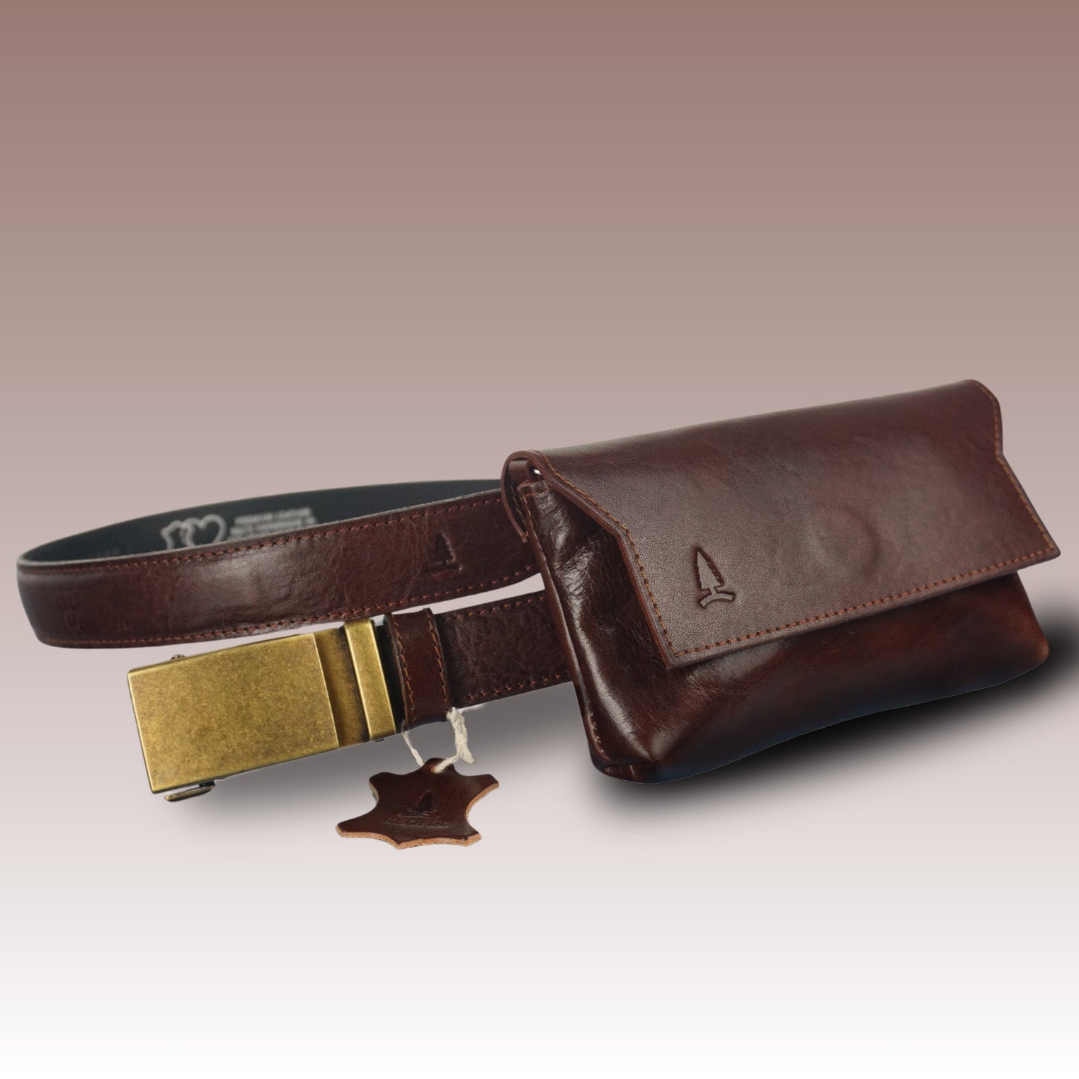 Stijlvolle bruine set voor dames Euphory - riem en handtas