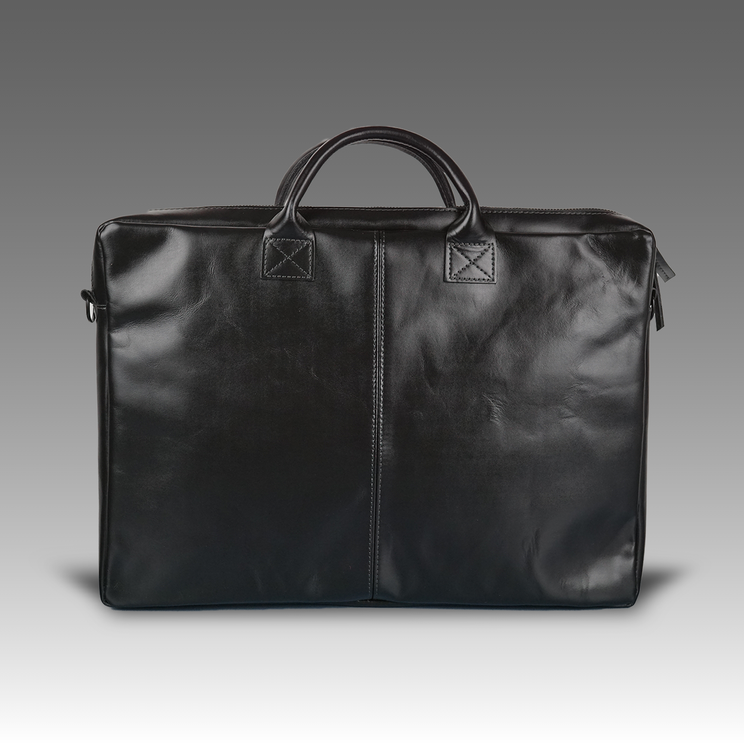Noir leren laptoptas